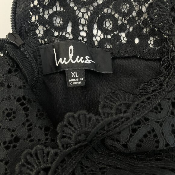 Lulus Remarkable Sheer Lace Short Sleeve Knee Length Dress Womens Size XL - Picture 5 of 12